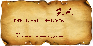 Földesi Adrián névjegykártya